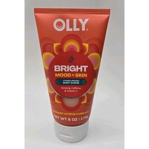 New Unopened Olly Bright Mood + Skin Body Scrub 6 oz Citrus Currant Scent